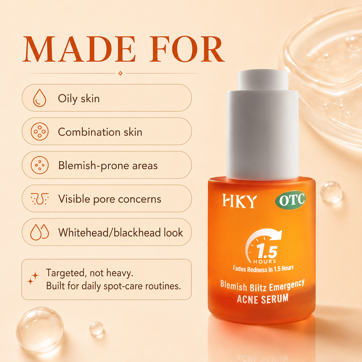 HKY Blemish Blitz Emergency Acne Serum | Rapid Redness Fading