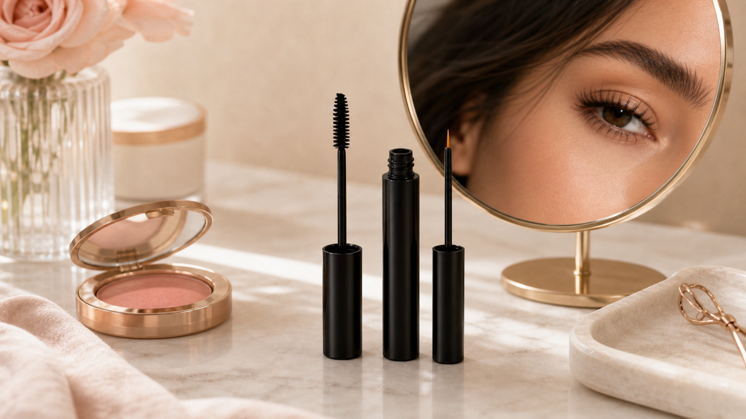 lash serum and mascara beauty routine comparison