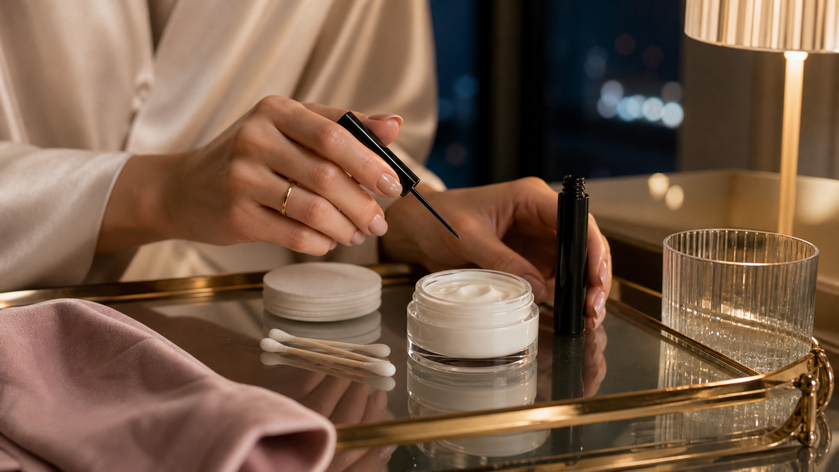 how to layer eye cream and lash serum in a clean beauty routine