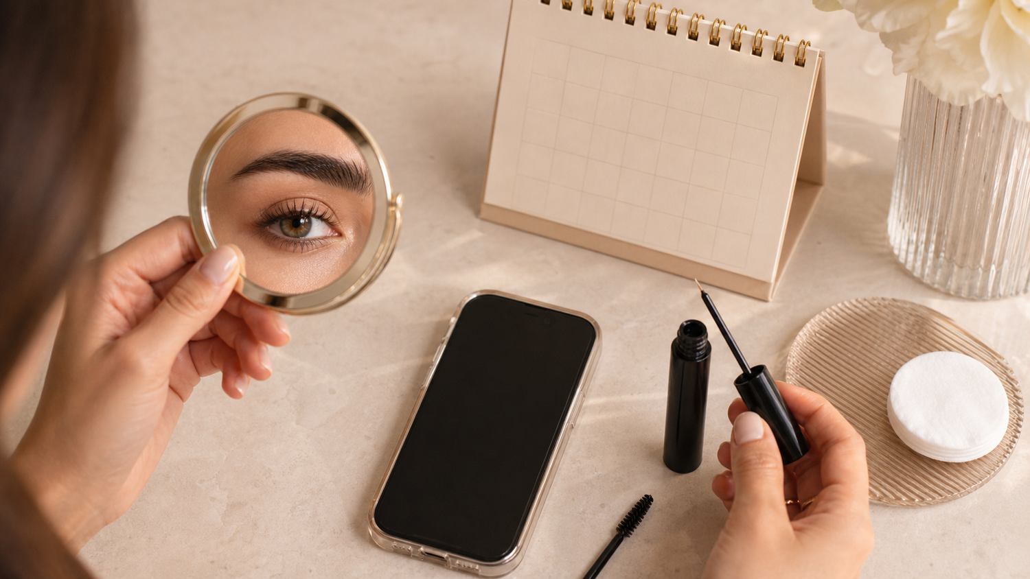 track lash serum progress with photos and clean beauty routine
