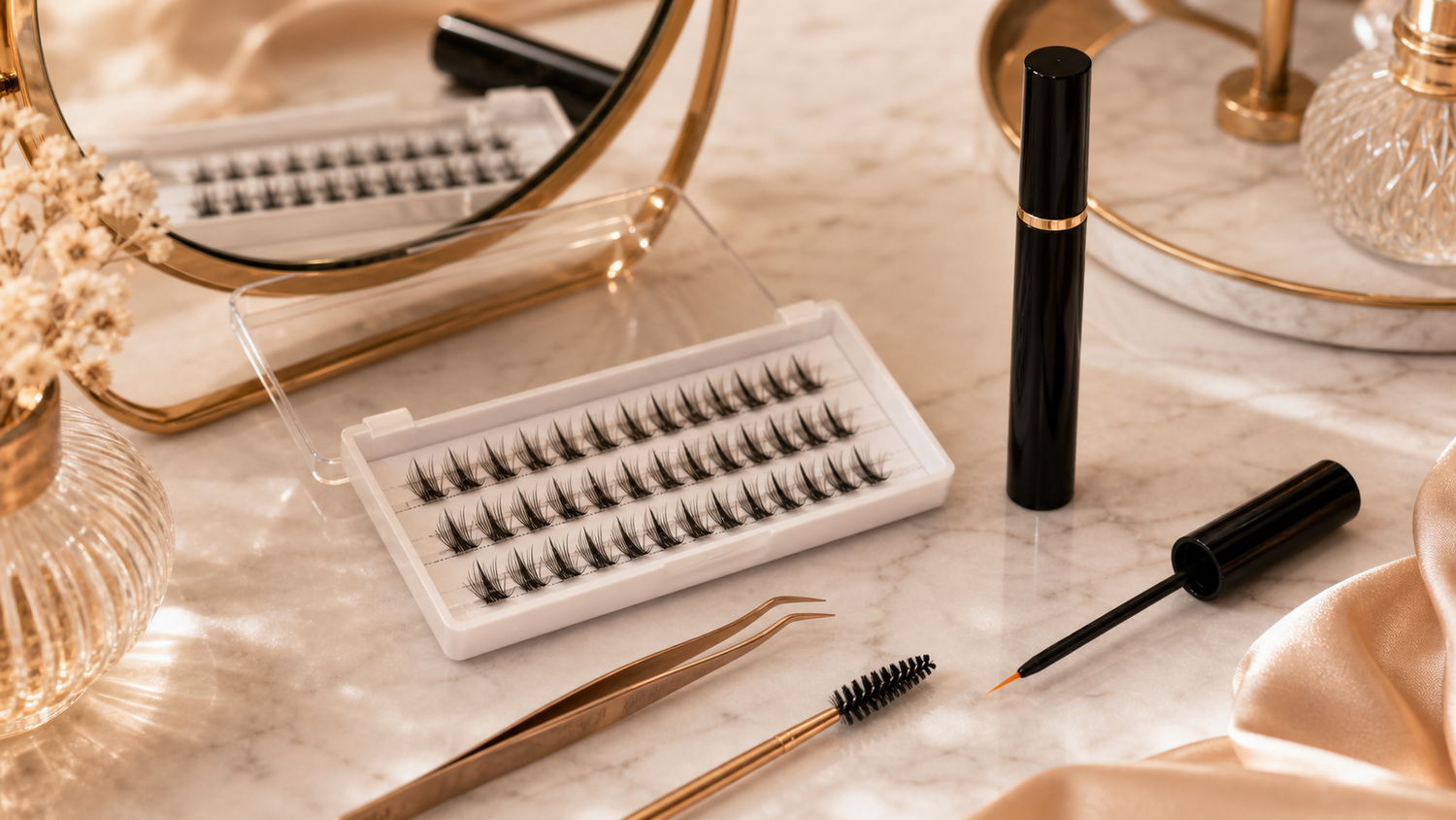 2bmagic lash serum with DIY cluster lashes routine