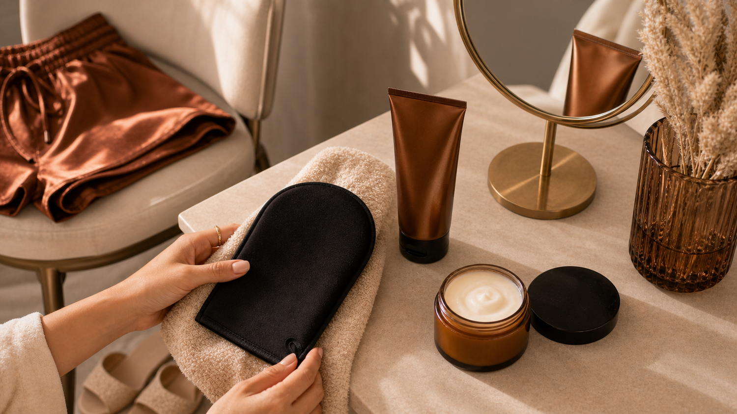 Self-tanning preparation tools for a smoother, more even leg application