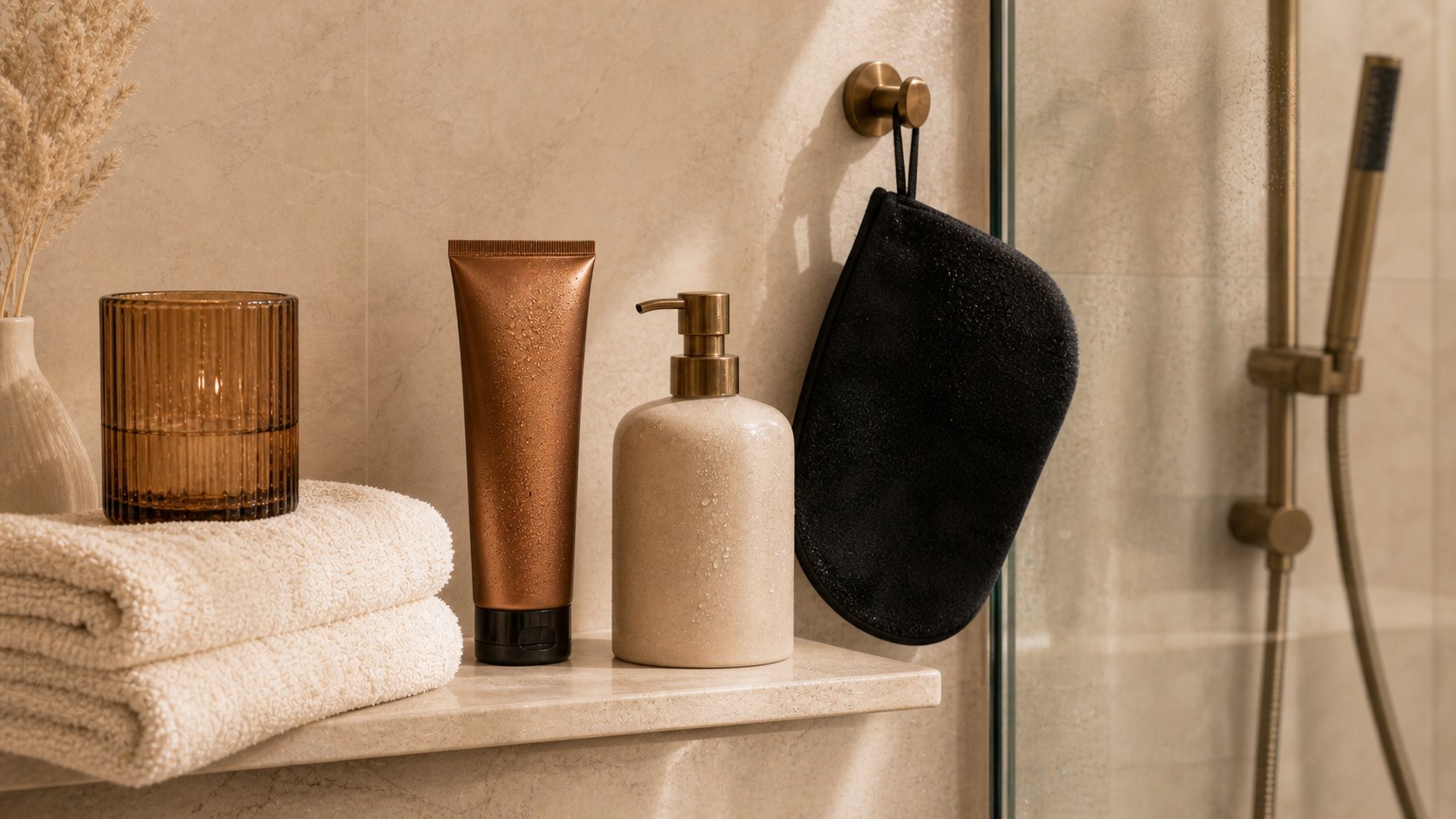 Bathroom aftercare essentials for the first shower after self tanning