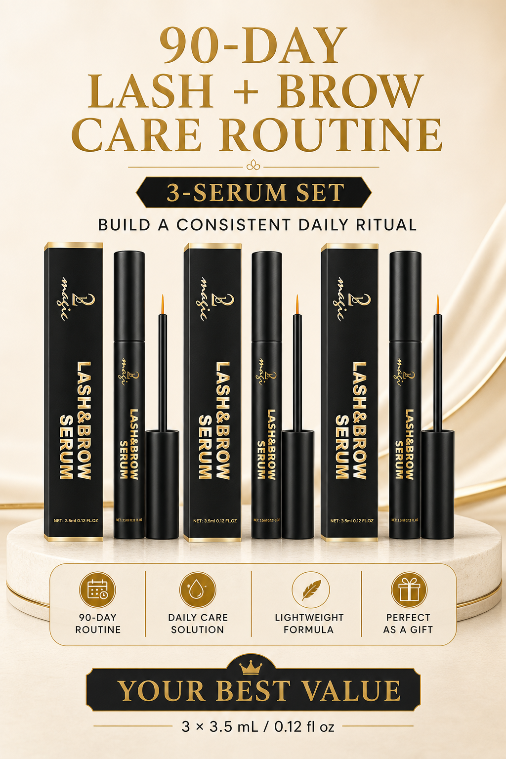 2Bmagic Lash and Brow Serum for a consistent post-swim care routine