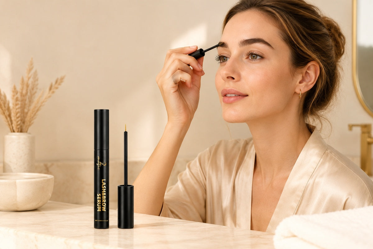 Nighttime care routine for natural lashes and lash serum use
