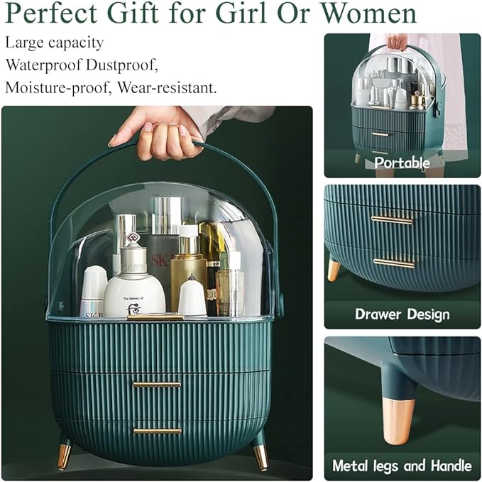 2Bmagic dustproof makeup organizer for vanity storage