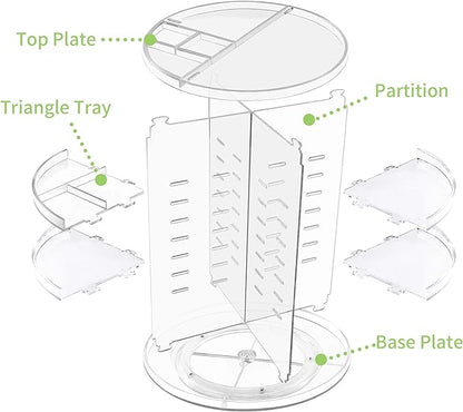 360 rotating makeup organizer side view