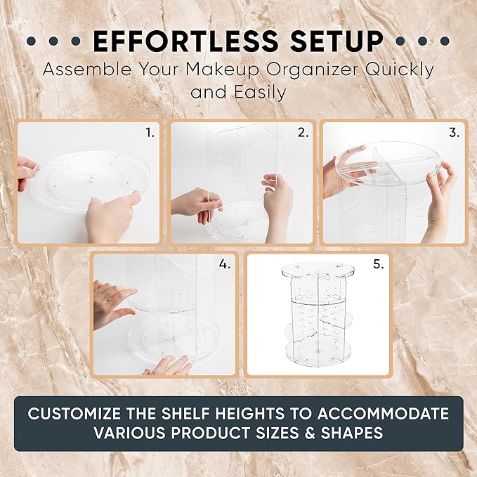 Cosmetic storage organizer for skincare and perfume