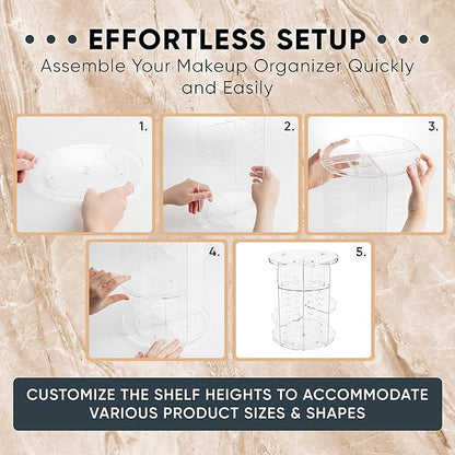 Cosmetic storage organizer for skincare and perfume