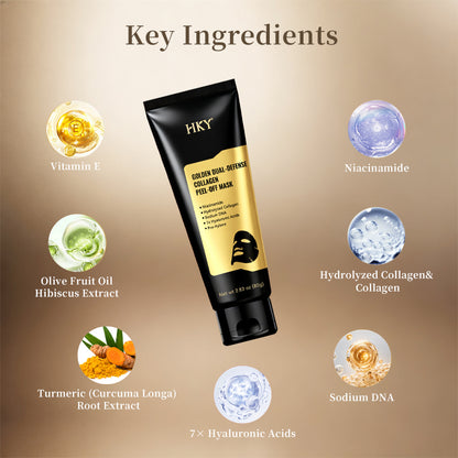 HKY Golden Dual-Defense Collagen Peel-Off Mask | Medical-Grade Repair